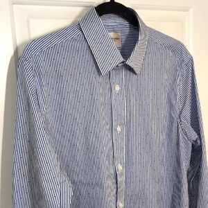 Scotch & Soda Men's Dress Shirt Long Sleeve Size 16.5 Blue Striped